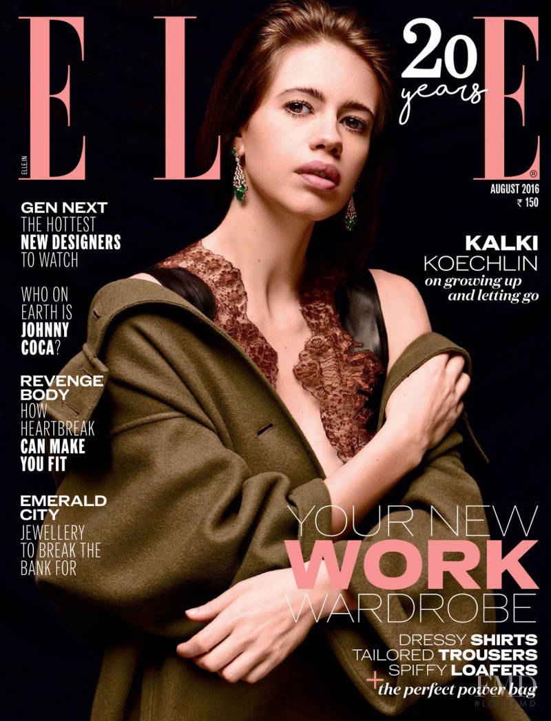 Kalki Koechlin featured on the Elle India cover from August 2016