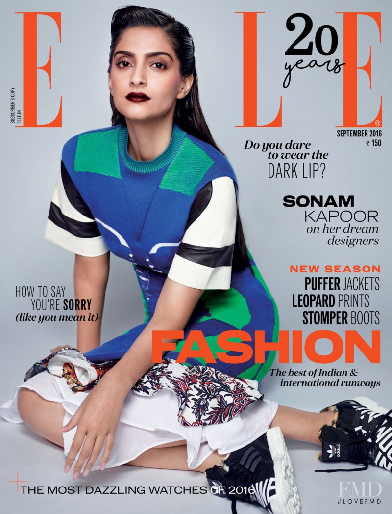Sonam Kapoor featured on the Elle India cover from September 2016
