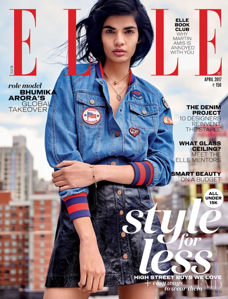 Bhumika Arora featured on the Elle India cover from April 2017
