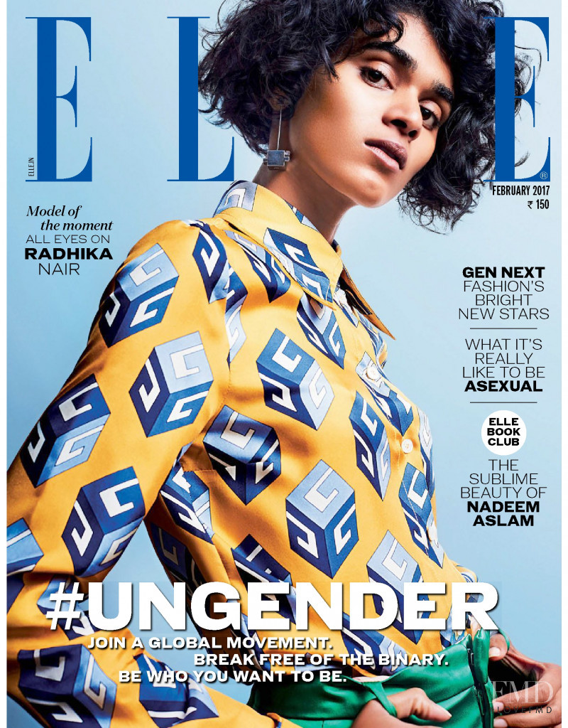 Radhika Nair featured on the Elle India cover from February 2017
