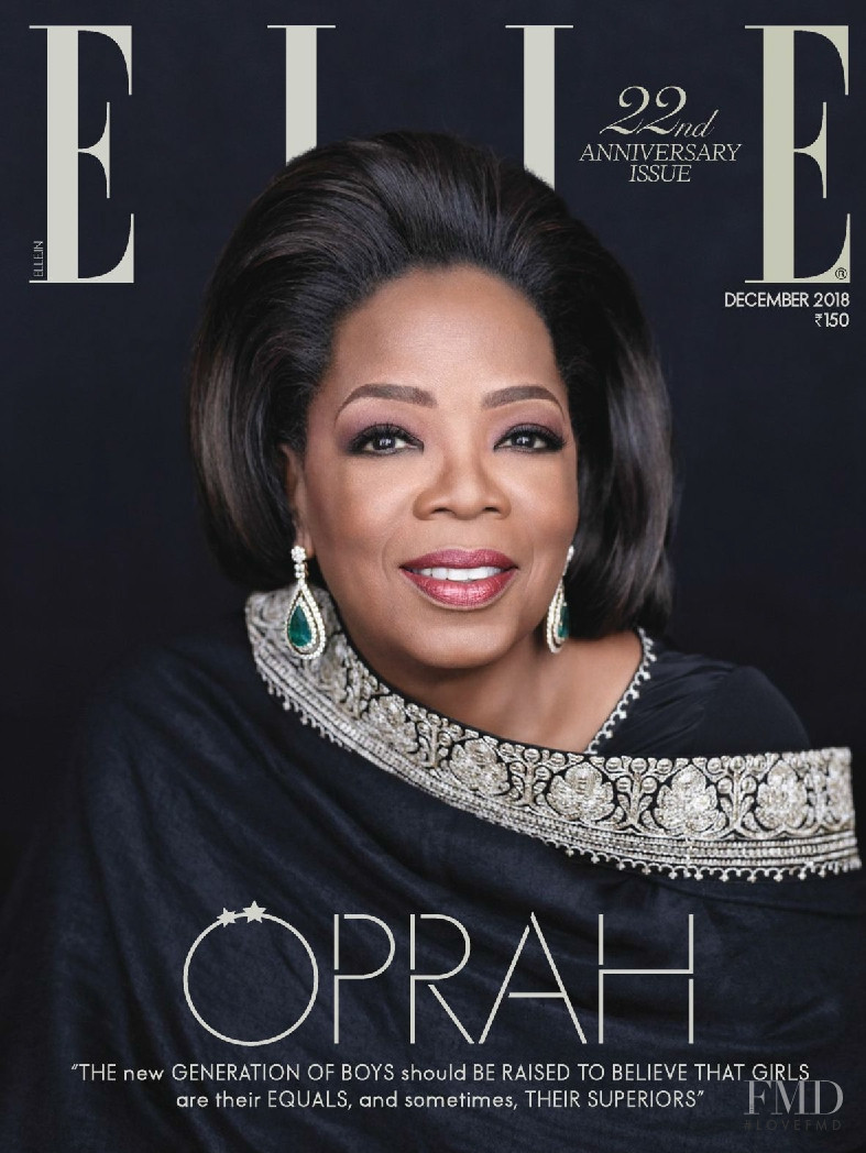 Oprah featured on the Elle India cover from December 2018