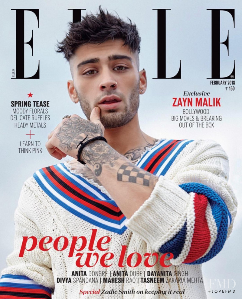 Zayn Malik featured on the Elle India cover from February 2018
