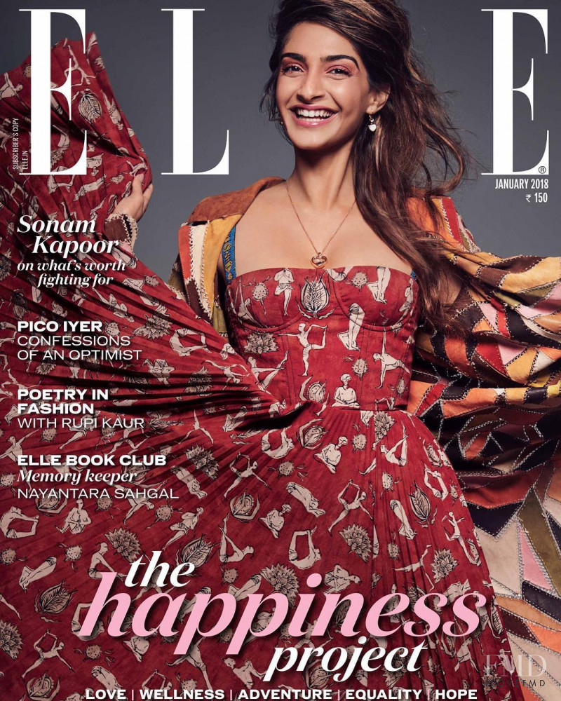 Sonam Kapoor featured on the Elle India cover from January 2018