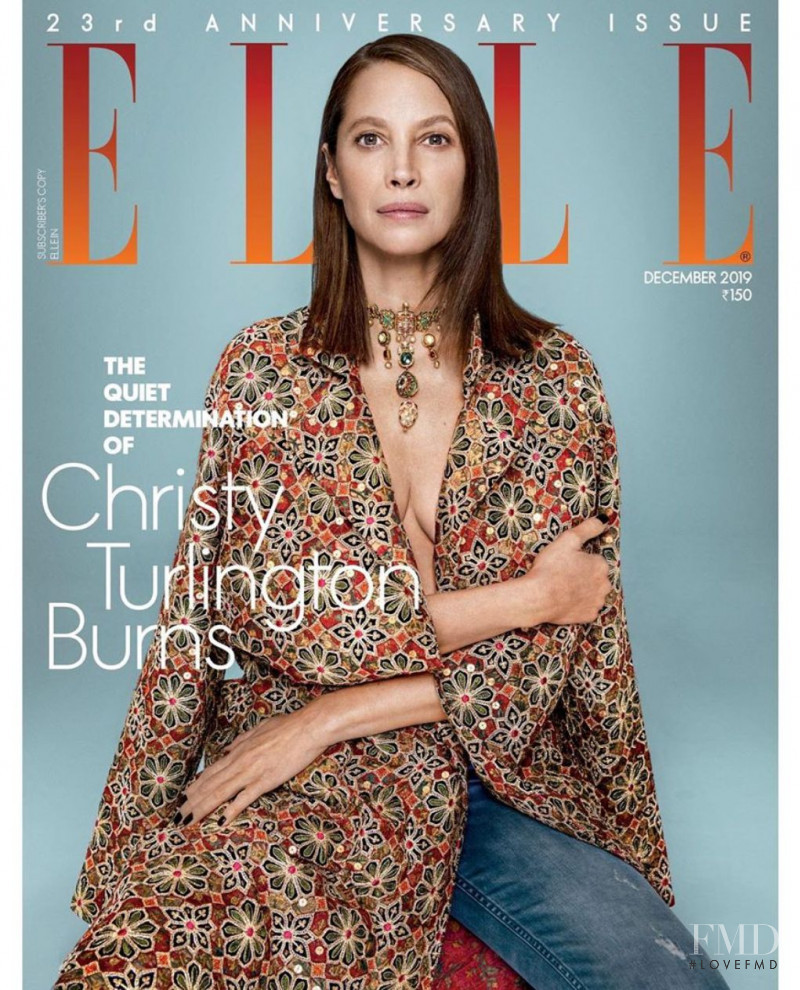 Christy Turlington featured on the Elle India cover from December 2019