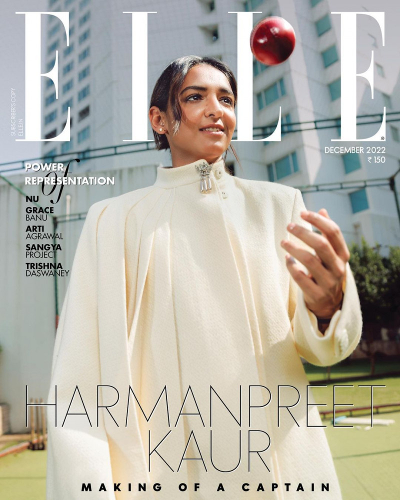 Harmanpreet Kaur featured on the Elle India cover from December 2022