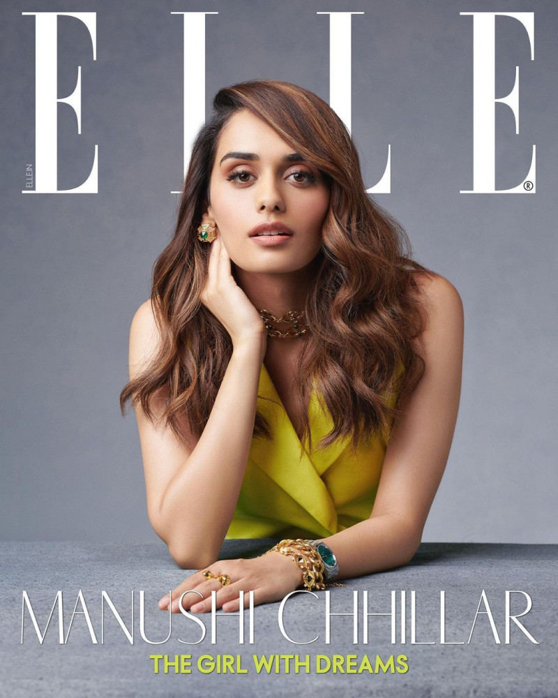Manushi Chhillar  featured on the Elle India cover from June 2022
