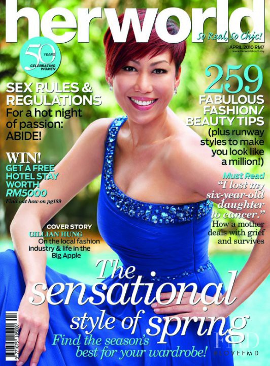 Gillian Hung featured on the Her World Malaysia cover from April 2010