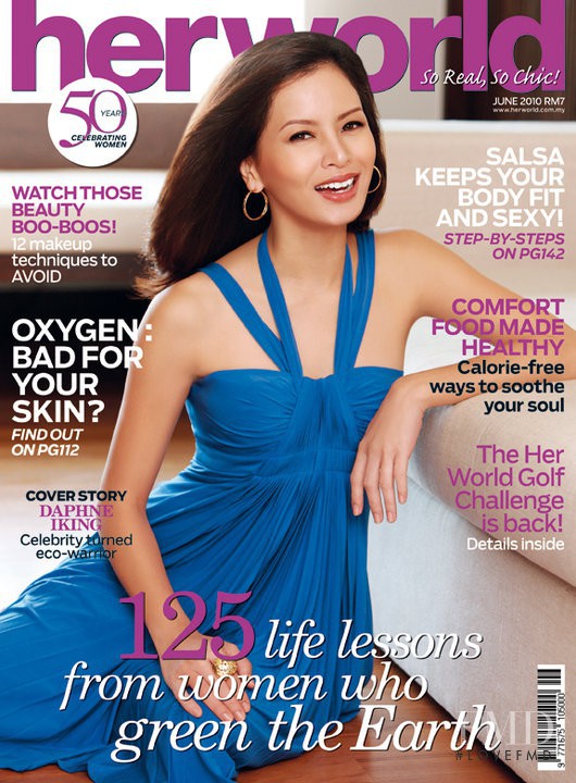 Daphne Iking featured on the Her World Malaysia cover from June 2010