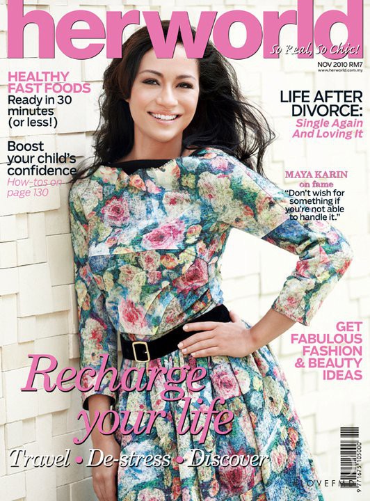 Maya Karin featured on the Her World Malaysia cover from November 2010