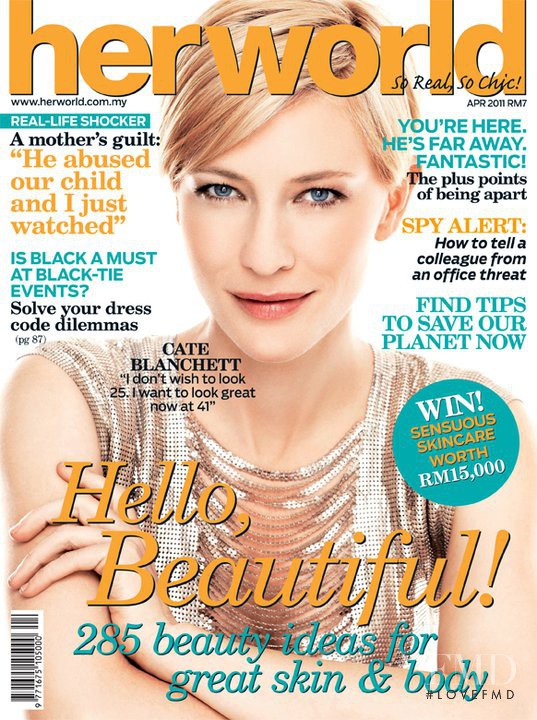 Cate Blanchett featured on the Her World Malaysia cover from April 2011