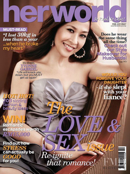 Yvonne Gabriel featured on the Her World Malaysia cover from February 2011