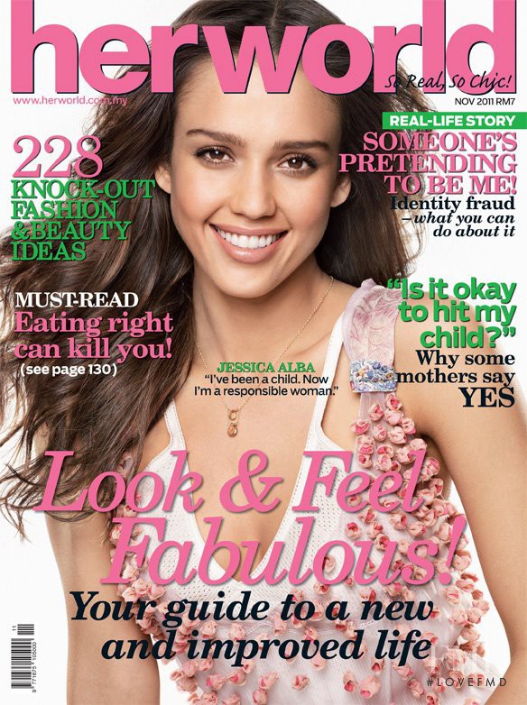 Jessica Alba featured on the Her World Malaysia cover from November 2011