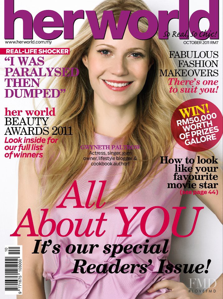 Gwyneth Paltrow featured on the Her World Malaysia cover from October 2011