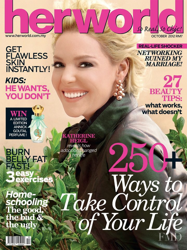 Katherine Heigl featured on the Her World Malaysia cover from October 2012