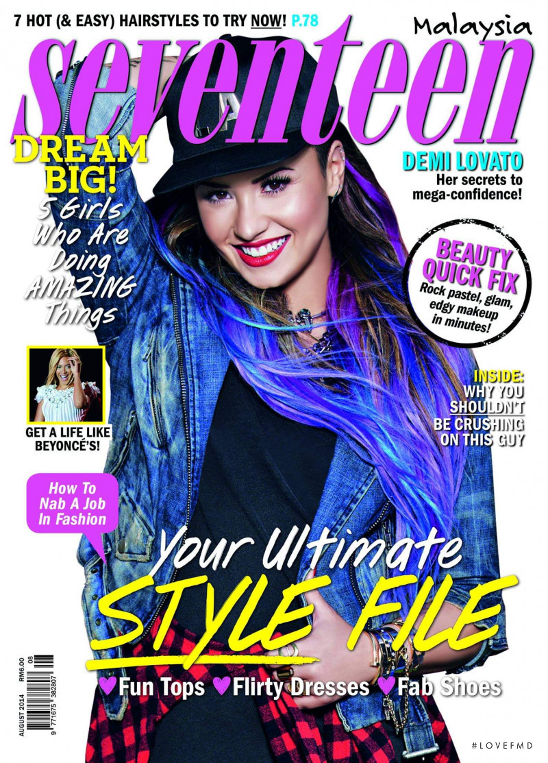 Demi Lovato featured on the Seventeen Malaysia cover from August 2014