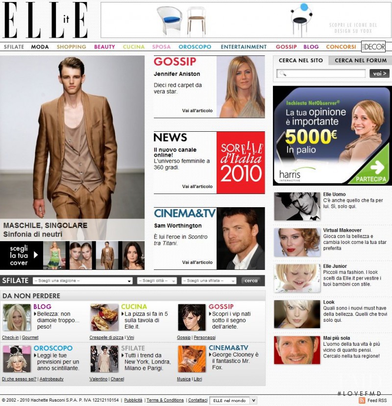  featured on the Elle.it screen from April 2010