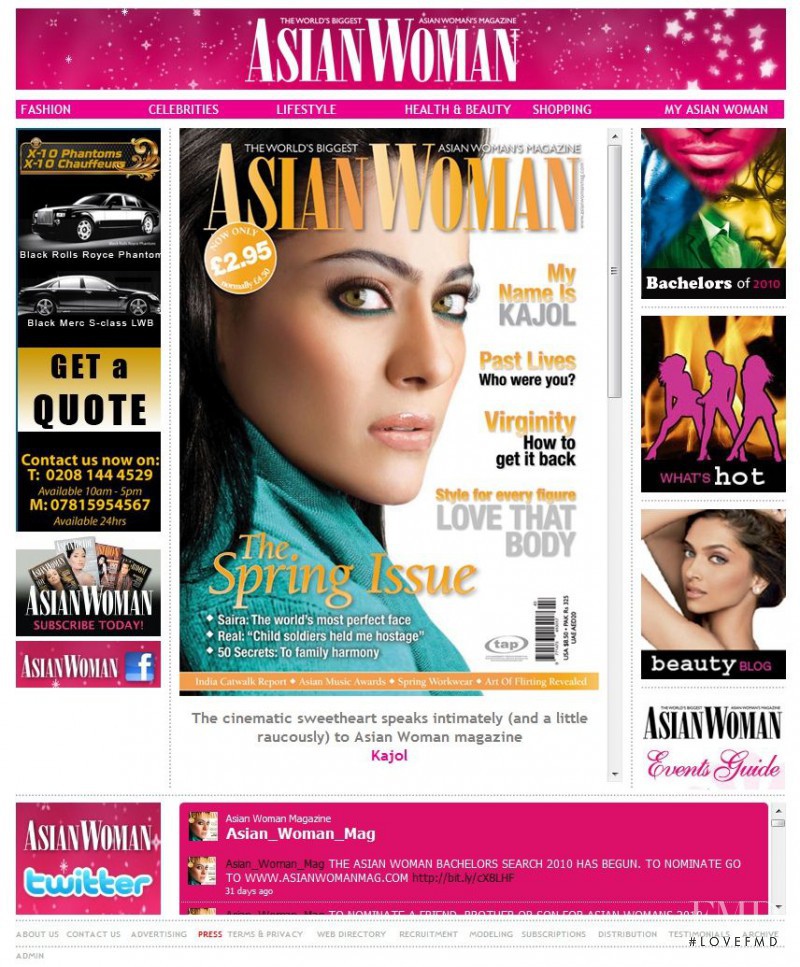  featured on the AsianWomanMag.com screen from April 2010