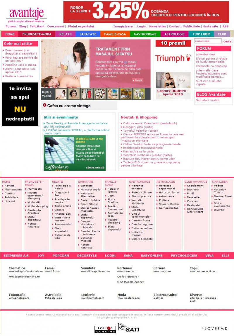  featured on the Avantaje.ro screen from April 2010