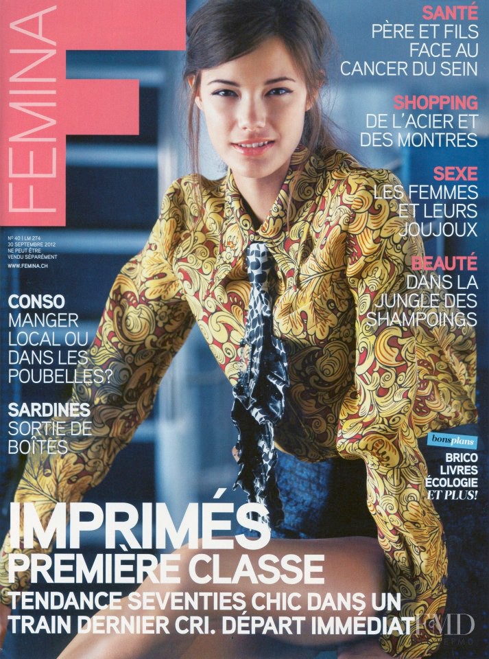 Anja Leuenberger featured on the Femina Swiss cover from October 2012