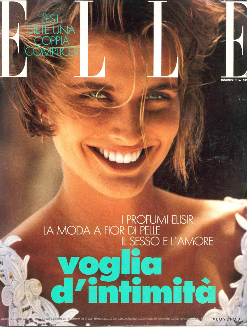Cathy Fedoruk featured on the Elle Italy cover from May 1990