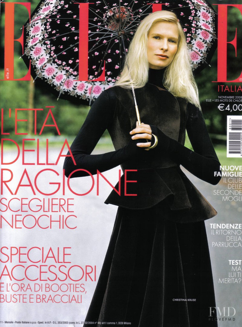Christina Kruse featured on the Elle Italy cover from November 2008
