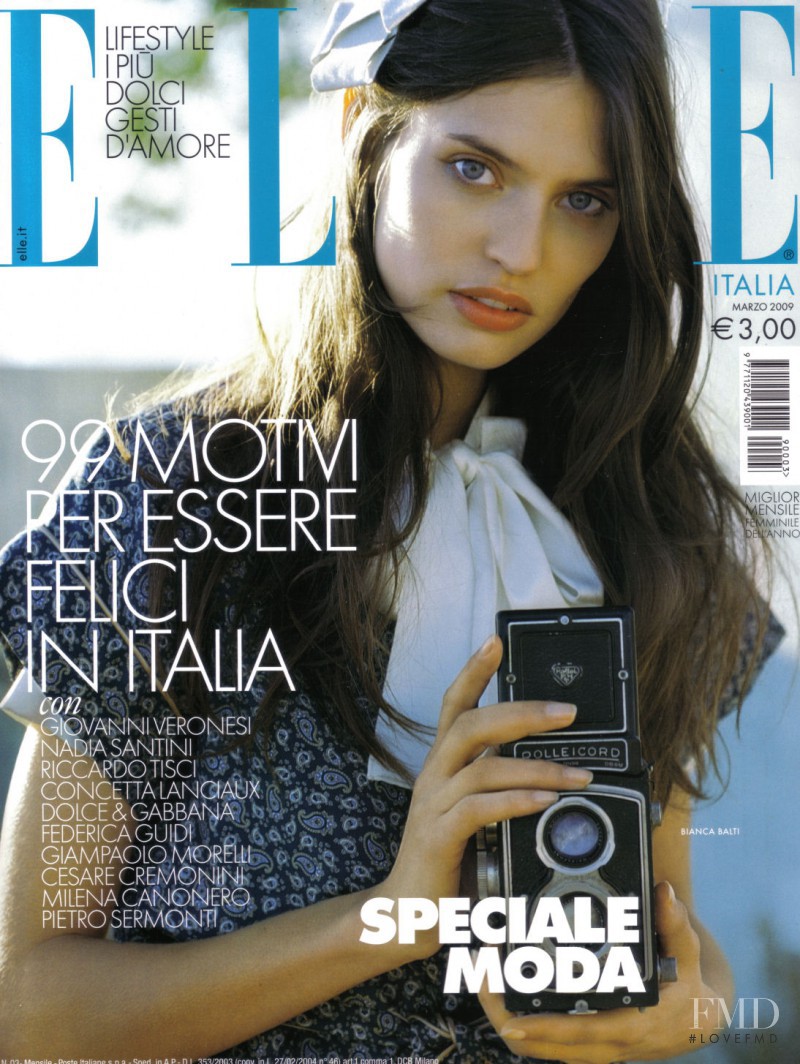 Bianca Balti featured on the Elle Italy cover from March 2009