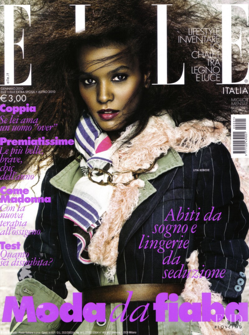 Liya Kebede featured on the Elle Italy cover from January 2010