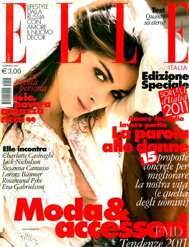 Elisa Sednaoui featured on the Elle Italy cover from February 2011
