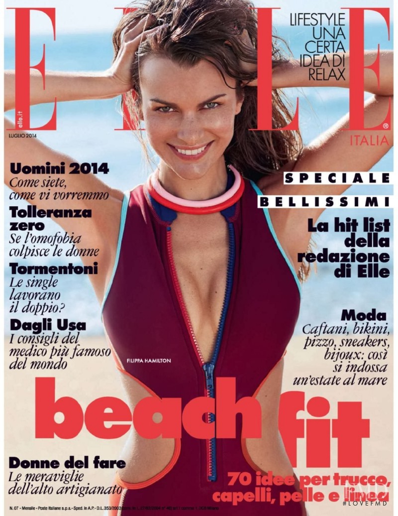 Filippa Hamilton featured on the Elle Italy cover from July 2014