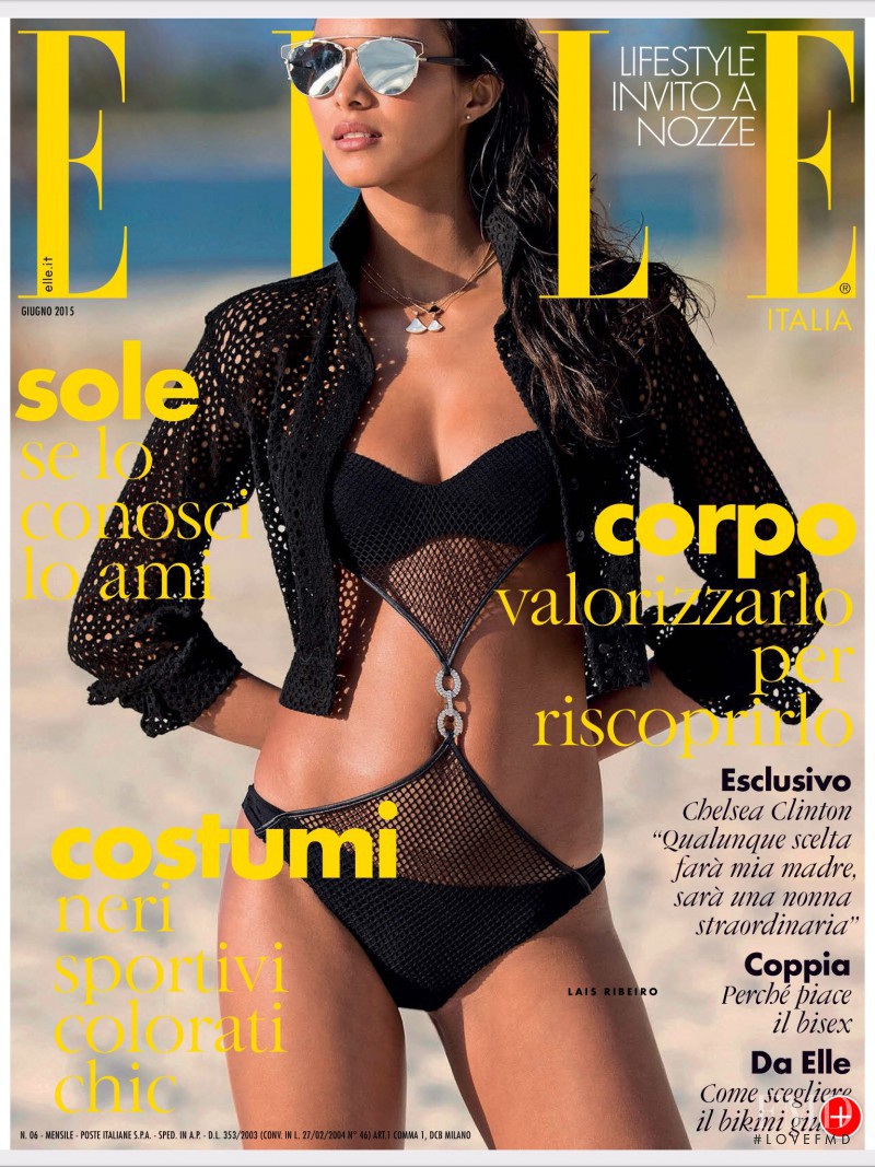 Lais Ribeiro featured on the Elle Italy cover from June 2015