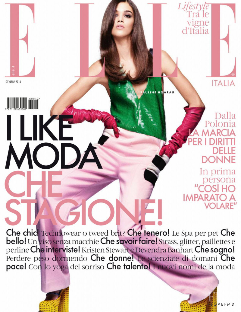 Pauline Hoarau featured on the Elle Italy cover from October 2016