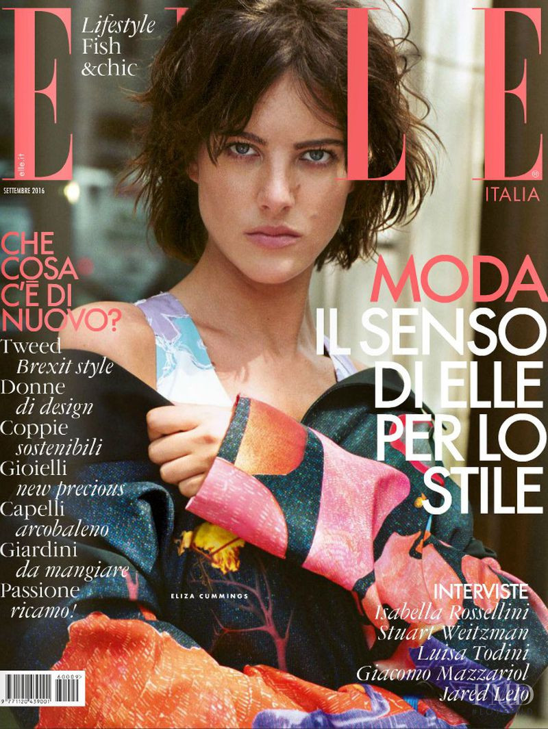 Eliza Cummings featured on the Elle Italy cover from September 2016