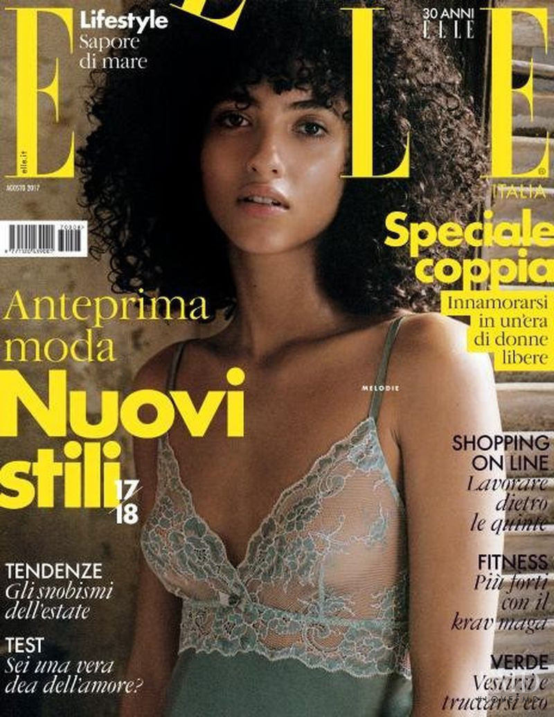 Melodie Vaxelaire featured on the Elle Italy cover from August 2017