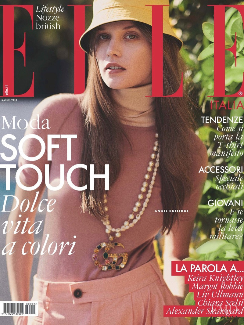 Angel Rutledge featured on the Elle Italy cover from May 2018