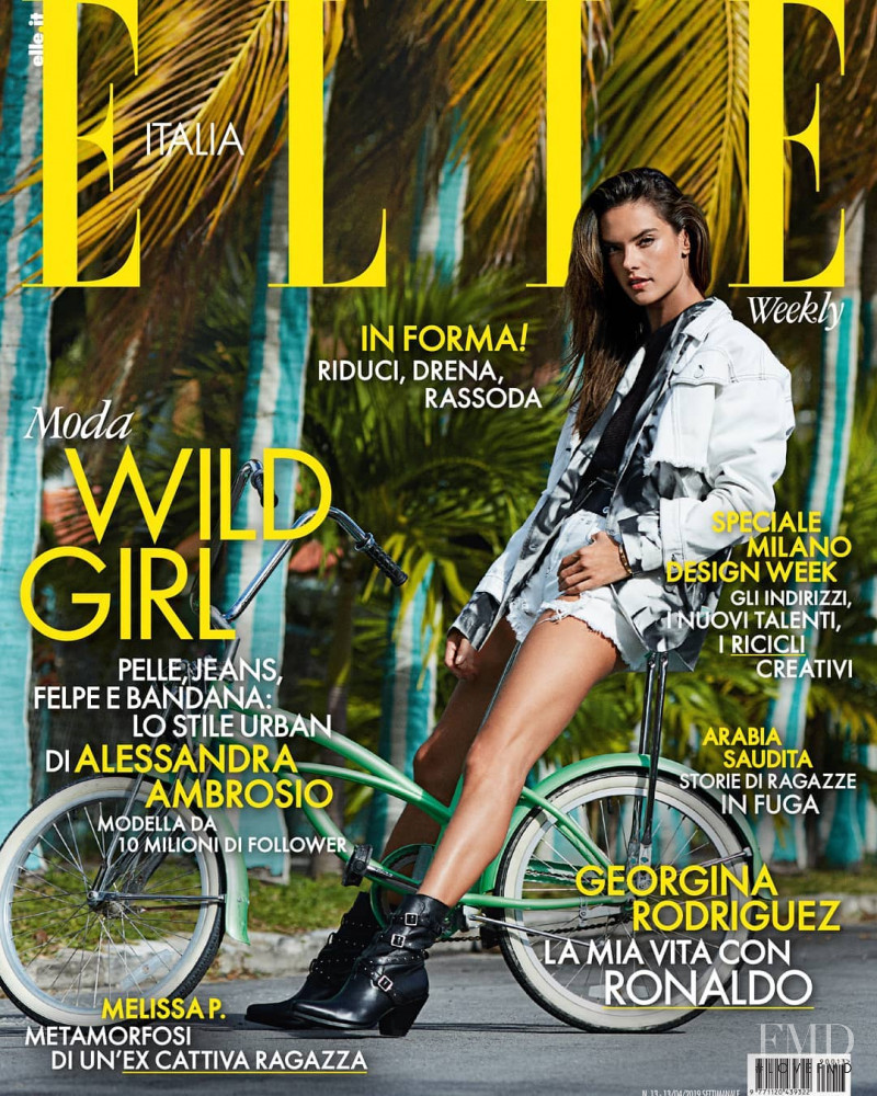 Alessandra Ambrosio featured on the Elle Italy cover from April 2019