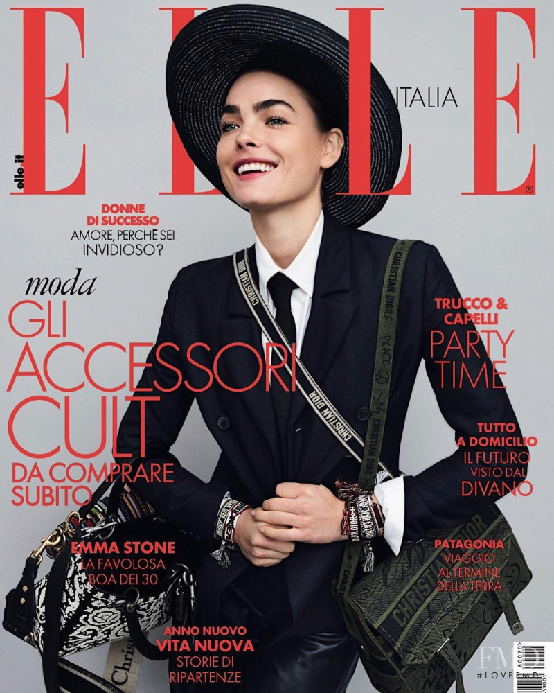 Bambi Northwood-Blyth featured on the Elle Italy cover from January 2019