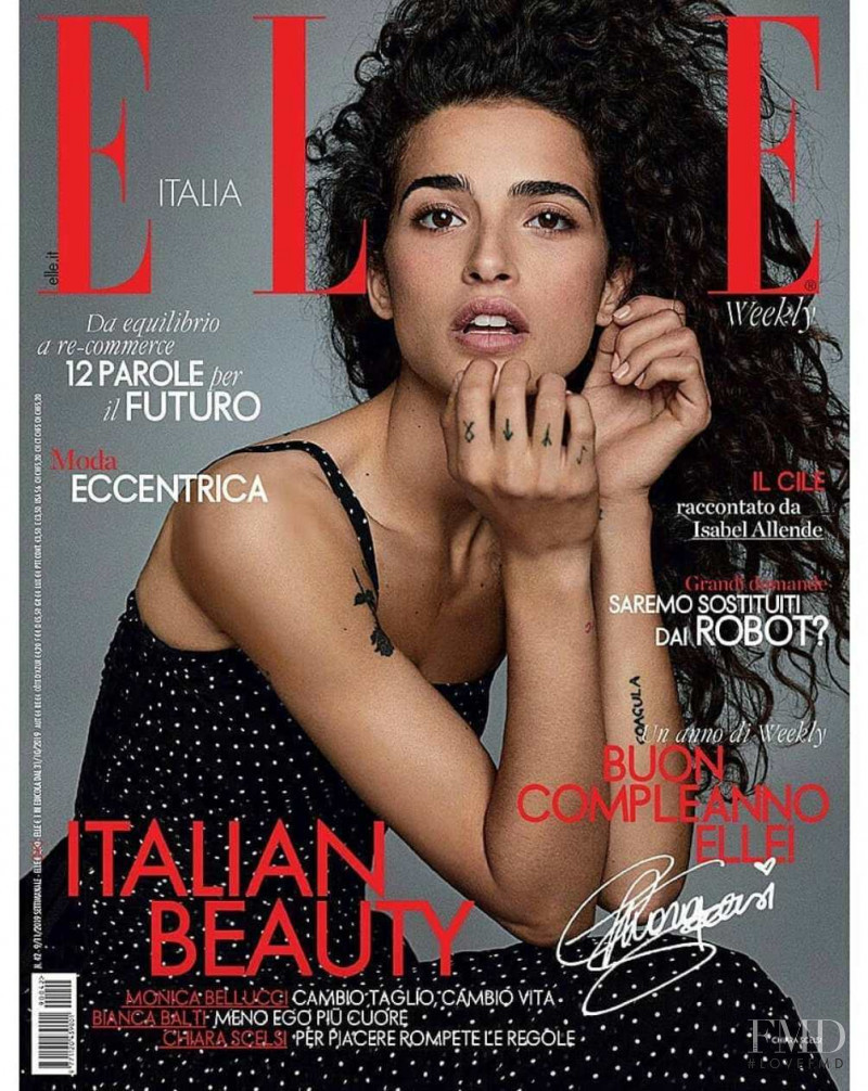 Chiara Scelsi featured on the Elle Italy cover from November 2019