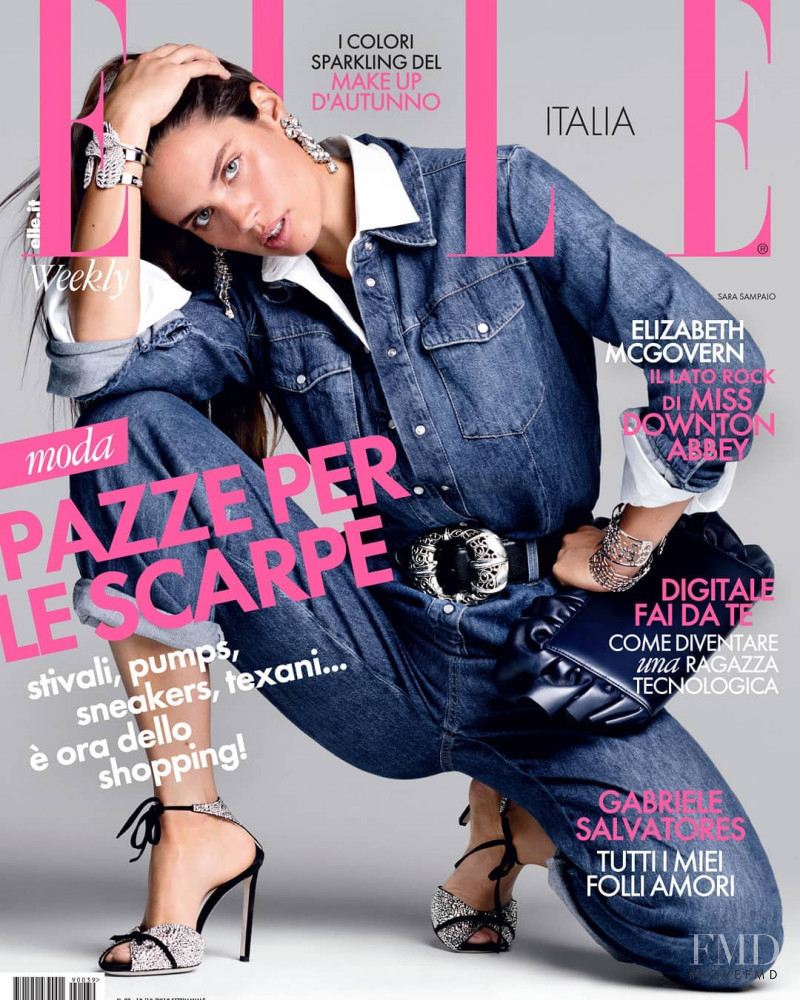 Sara Sampaio featured on the Elle Italy cover from October 2019