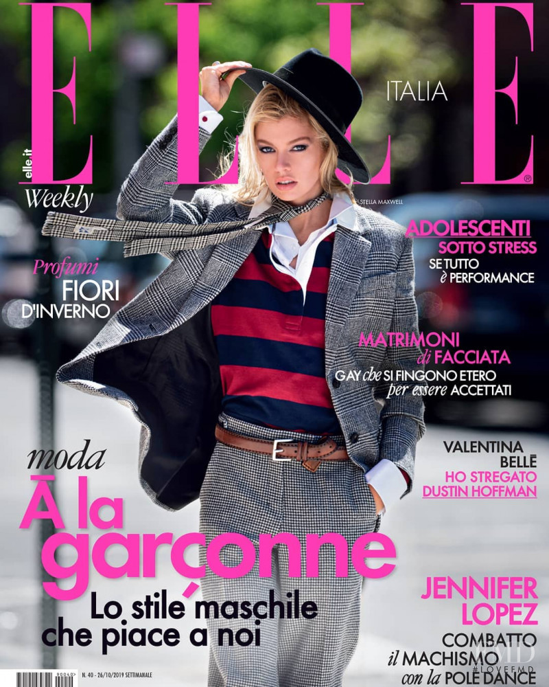 Stella Maxwell featured on the Elle Italy cover from October 2019