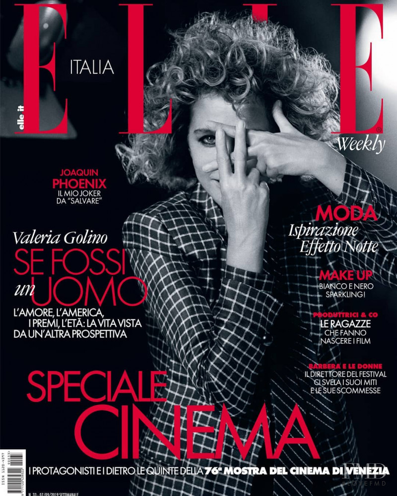 Valeria Golino featured on the Elle Italy cover from September 2019