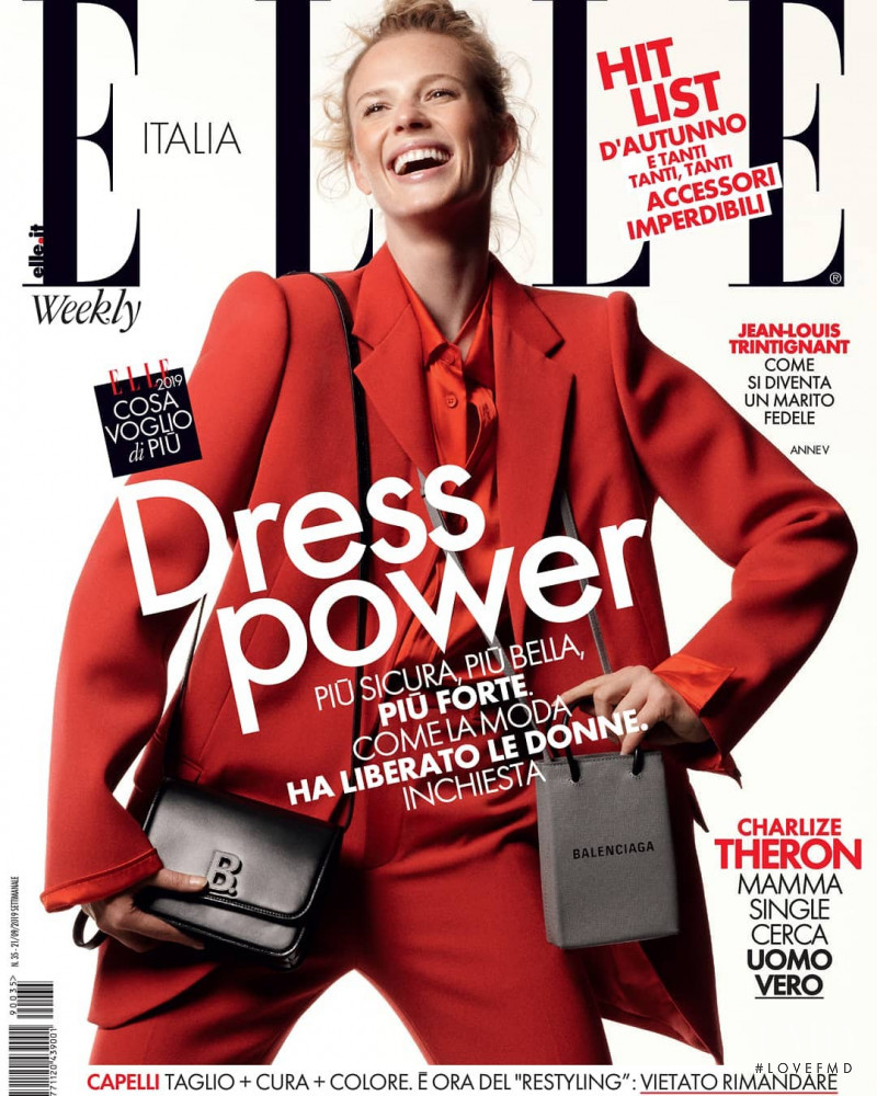 Anne Vyalitsyna featured on the Elle Italy cover from September 2019