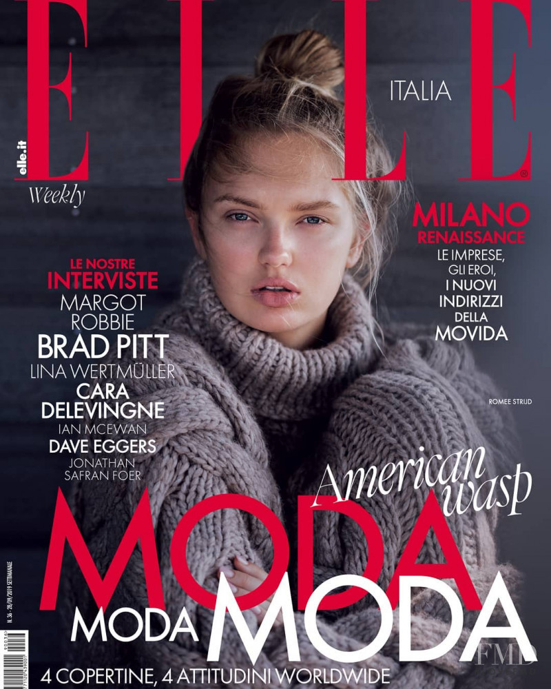 Romee Strijd featured on the Elle Italy cover from September 2019