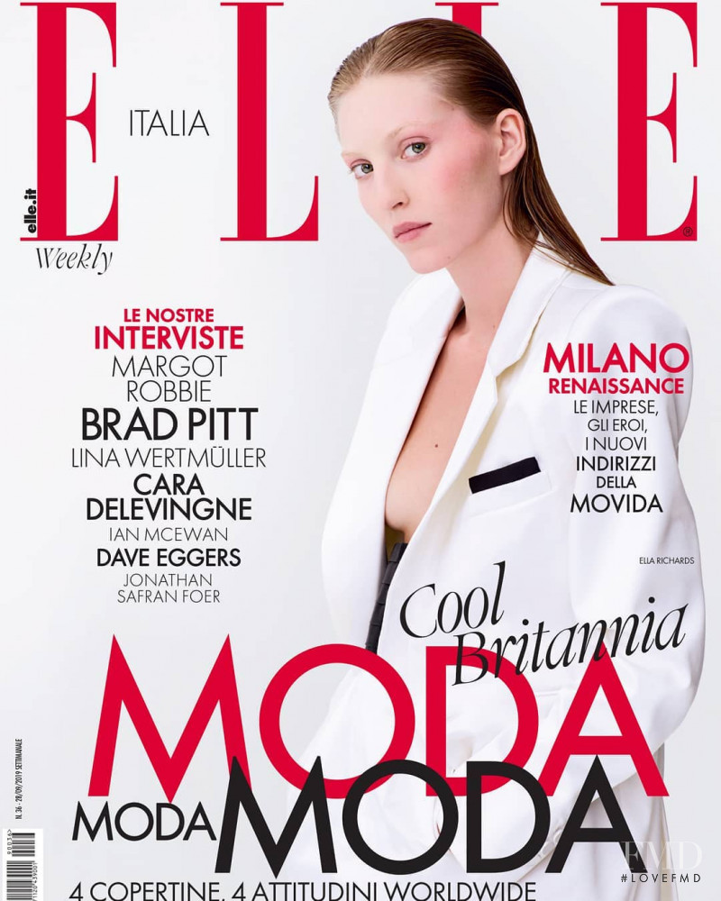 Ella Richards featured on the Elle Italy cover from September 2019