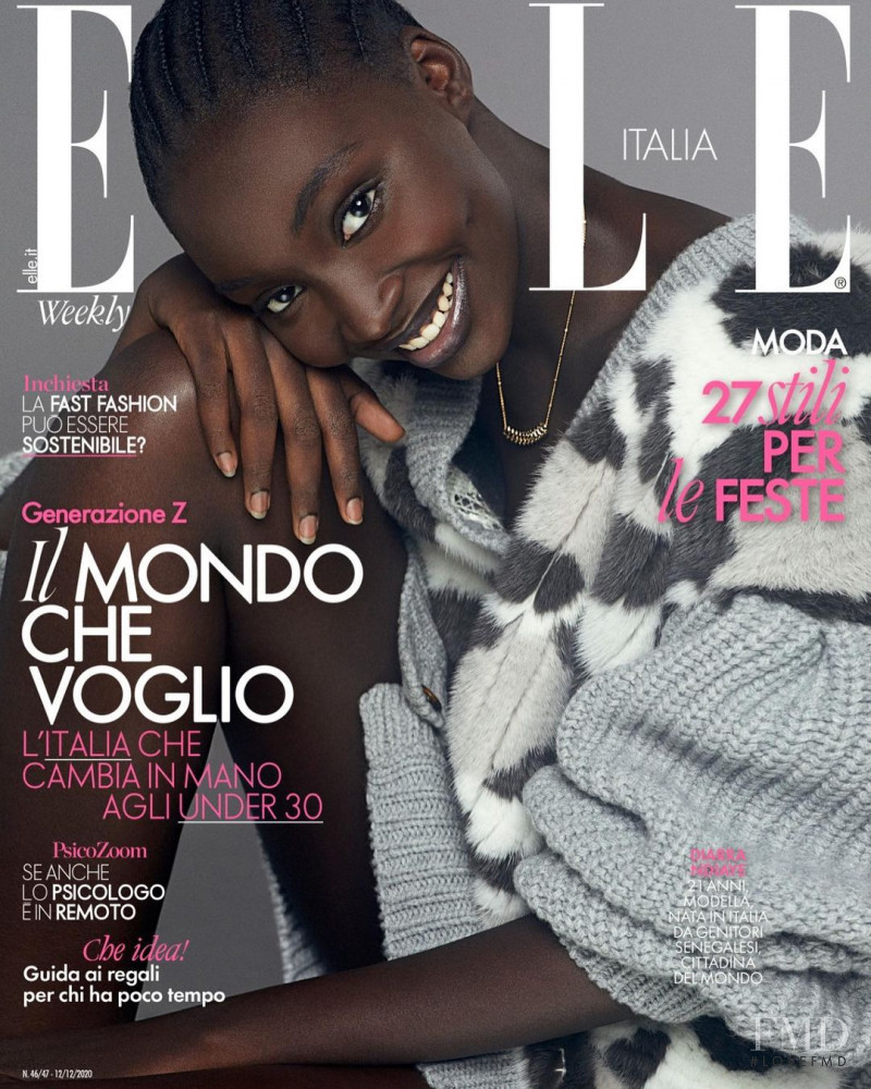 Diarra Ndiaye featured on the Elle Italy cover from December 2020
