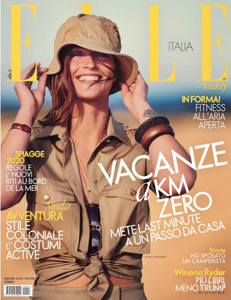 Regitze Harregaard Christensen featured on the Elle Italy cover from July 2020