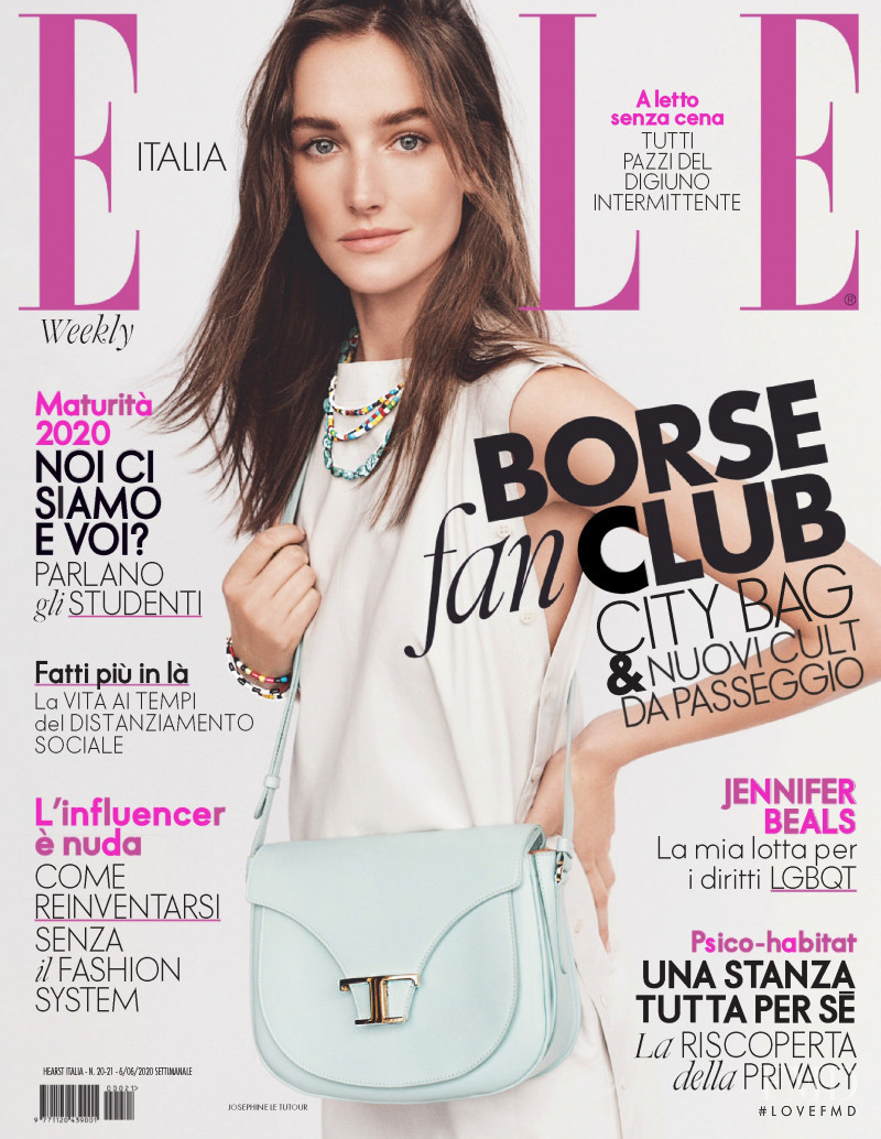 Joséphine Le Tutour featured on the Elle Italy cover from June 2020