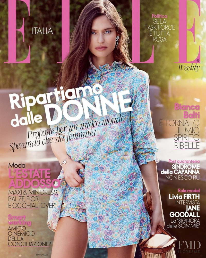 Bianca Balti featured on the Elle Italy cover from June 2020
