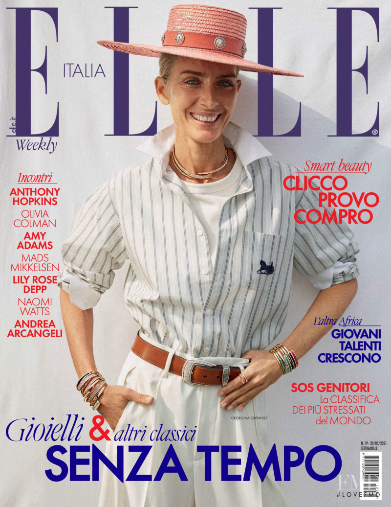 Georgina Grenville featured on the Elle Italy cover from May 2021