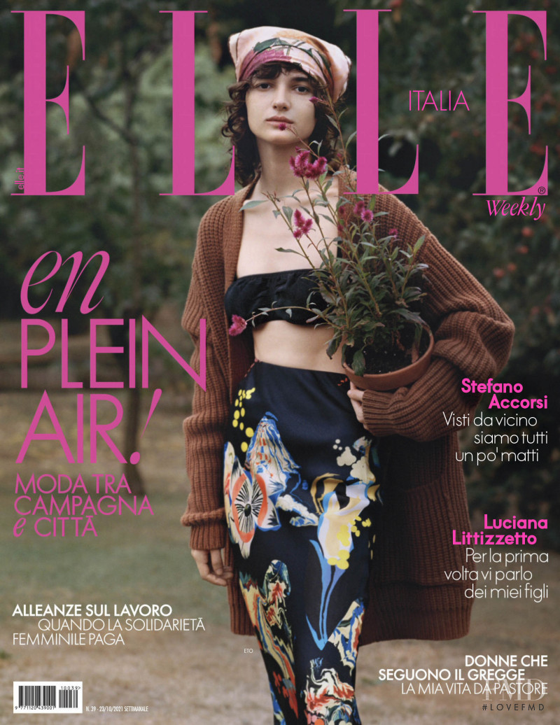  Eto Migriauli featured on the Elle Italy cover from October 2021
