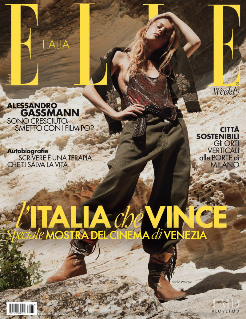 Ivanka Smilenko featured on the Elle Italy cover from September 2021
